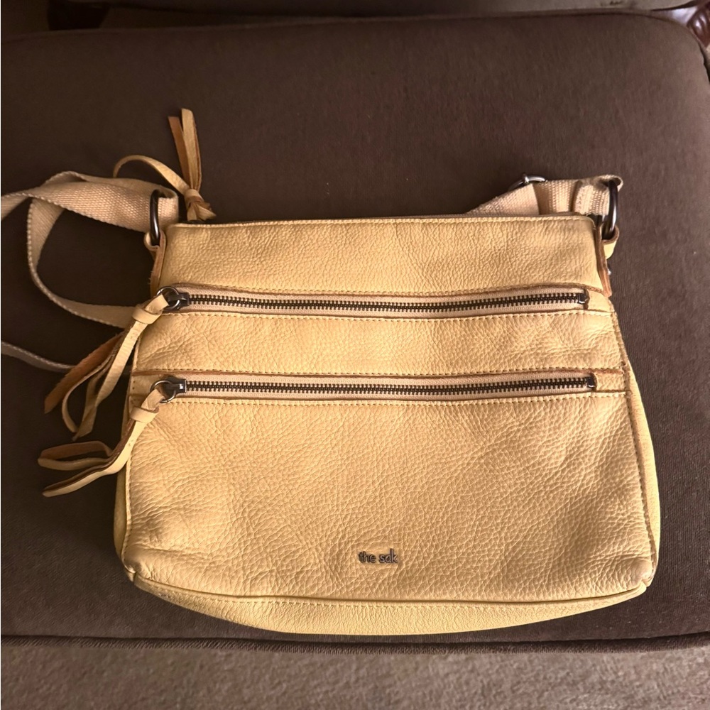 Yellow Leather Crossbody Bag